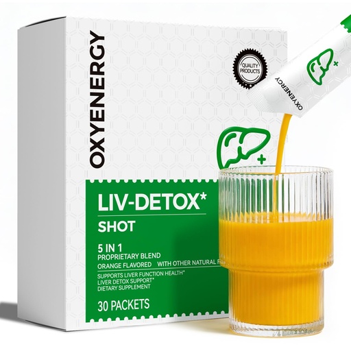 [BRSRGEI2OYDQACA7] OxyEnergy Liver Cleanse Detox & Repair, Organic Milk Thistle Liver Detox Supplement with Turmeric, Giner, Dandelion, Support Liver Health & Digestion, Non-GMO, Vegetarian, Gluten-Free, 30 Packs