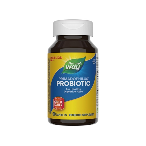 [BRSWIYT3OMAQMH3C] Nature's Way Primadophilus Probiotic, Healthy Digestive Flora*, 5 Billion CFU per Serving, Keep Refrigerated, 90 Capsules (Packaging May Vary)