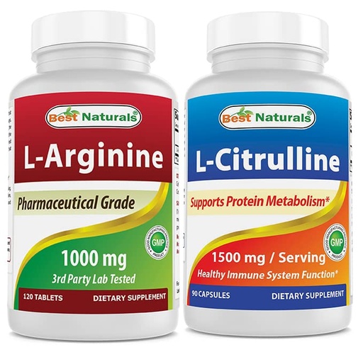 [BRSRMBQYCAPWEGQ4] Best Naturals L-Arginine 1000 mg & L-Citrulline 1500mg