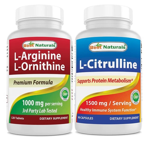 [BRSRMCYCPIOWOCA3] Best Naturals L-Arginine L-Ornithine - 1000mg & L-Citrulline 1500mg