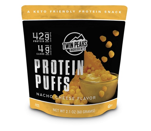 [BRSWGCQBOYHG2FIU] Twin Peaks Low Carb, Keto Friendly Protein Puffs, Nacho Cheese 2 Servings, 3 Pack (60g, 42g Protein, 4g Carbs)
