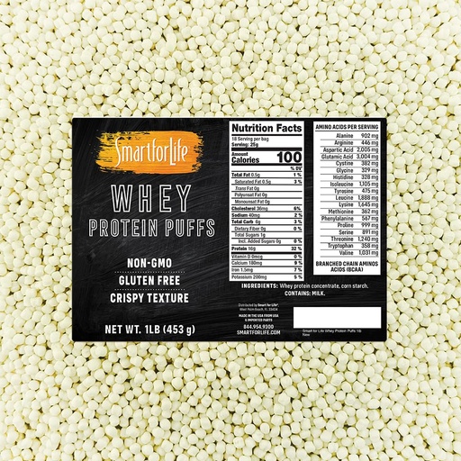[BRSRGAQQDF6ROA32] Smart for Life Whey Protein Puffs | 16g Protein Per Serving, Zero Sugar, Keto, Non-GMO, Gluten-Free, Low Carb, Crispy Whey Snack – 1 Pound, 18 Servings