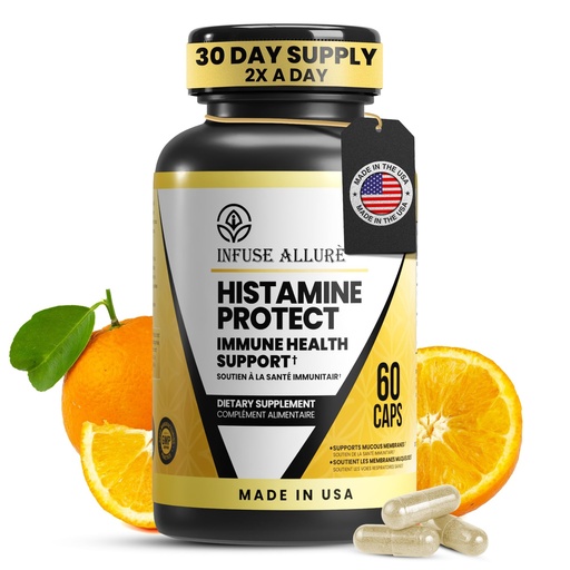 [BRSRA2QFAADQ2DY6] Premium Histamine Block Supplement - Advanced Diamine Oxidase DAO Enzyme for Food-Derived Histamine Intolerance - Made in USA 60 Capsules