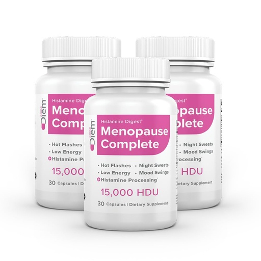 [BRSREALROJ7B6FLB] Omne Diem Menopause Complete DAO Plus Hormone Support Supplement – Diamine Oxidase (DAO) Enzyme + Estro8PN Hops, Citicoline, Flaxseed & Black Cohosh – 30 Capsules (90)
