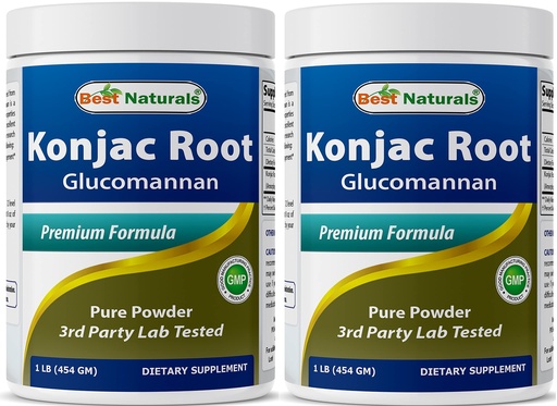 [BRSW2AIOC5YQE33J] Best Naturals 2 Pack Konjac Glucomannan Root 1 Pound - 2000 mg per Serving - (Total 2 Pound)