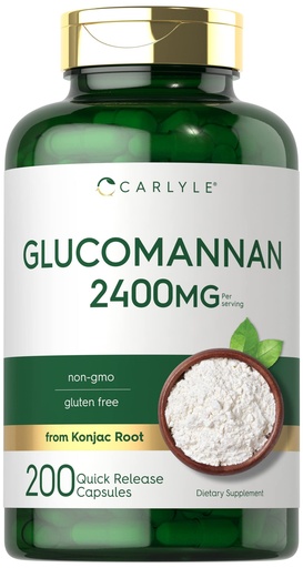 [BRSWYBAHAUNB4ET5] Carlyle Glucomannan Capsules | 200 Count | Soluble Fiber Pills | Non-GMO, Gluten Free Supplement