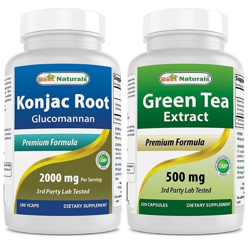 [BRSRMBICAV7QM3DX] Konjac Glucomannan Root 2000 mg & Green Tea Extract 500 mg