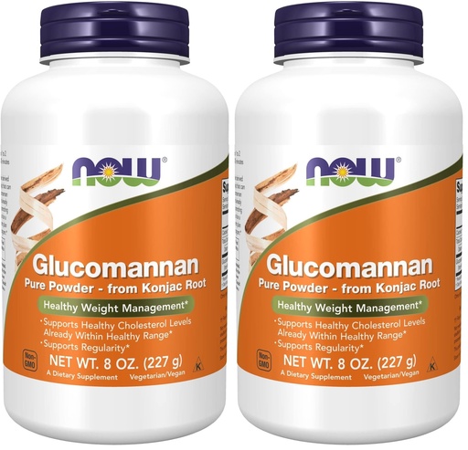 [BRSRGGQKBAMQYCQU] NOW Foods Supplements,Glucomannan (Amorphophallus konjac) Pure Powder,Supports Regularity*,Healthy Weight Management*,8 Ounce,(Pack of 2)