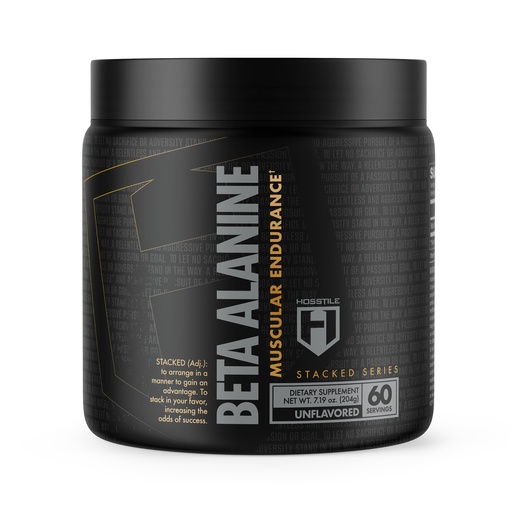 [BRSROAINDJ5BOGTX] HOSSTILE Beta-Alanine Powder, Pre Workout, Delays Muscular Fatigue, Increases Strength & Performance, Unflavored, 60 Servings
