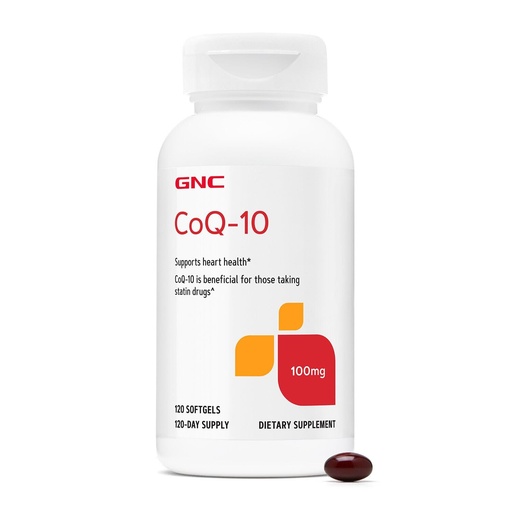 [BRSREHA2OYIR4GY2] GNC CoQ-10 100mg - Heart Health & Cellular Energy Support Dietary Supplement - Antioxidant for Healthy Cardiovascular System - Easy to Swallow Softgels - Gluten-Free - 120 Count (120 Servings)