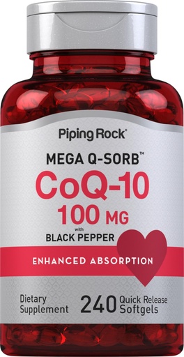 [BRSWIHY6AIPQEF34] Piping Rock CoQ10 100mg | 240 Softgels | Enhanced Absorption Supplement for Women and Men | Non-GMO, Gluten Free