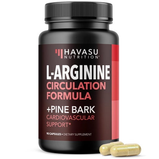 [BRSW2HD5CMAWGYAY] L-Arginine 1800mg and Pine Bark Extract 100mg - Nitric Oxide Supplement for Men - Performance Supplement for Men's Health - 90 Count - Endurance, Recovery Support - Vegan, Non-GMO Capsules