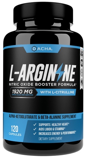 [BRSWYZ34B4HW2ADB] DACHA Premium L Arginine Pills 1920 MG - 120 VCAPS AAKG Nitric Oxide Precursor, L-Citrulline HCL, Beta Alanine, Essential Amino Acids for Energy, Muscle Growth, Heart Health, Vascularity & Stamina
