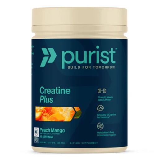 [BRSRGZICCMNAED3D] PURIST Creapure Creatine Plus Monohydrate | Workout Powder Supplement | Women Men Muscle Strength Energy Recovery | Clean Nutrition | NSF Certified | Contains Sugar Free Stevia (Peach Mango)
