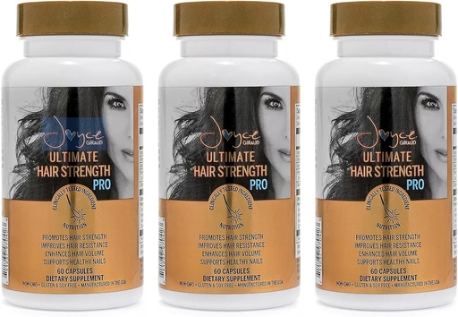 [BRSWGBQKBV7WYGT4] Joyce Giraud Ultimate Hair Strength Supplements, 90-Day Supply, Scientifically Formulated to Reduce Hair Loss, 180 Capsules