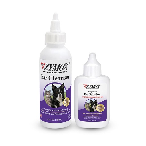 [BRSROYI6A4IQG23P] Pet King Brands ZYMOX Ear Solution with 0.5% Hydrocortisone and Ear Cleanser Bundle