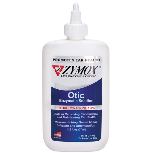 [BRSWIYDYCQJQIDTE] Zymox Otic Enzymatic Solution for Dogs and Cats to Soothe Ear Infections with 1% Hydrocortisone for Itch Relief, 8oz