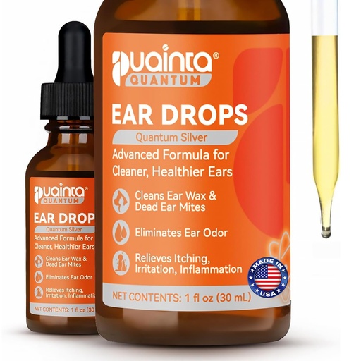 [BRSREGDYA57G2GTB] PUAINTA Dog Ear Cleaner, Natural Dog Ear Drops and Infection Treatment, Quantum Silver Dog Ear Cleaning Solution for Itching, Irritation & Wax Build-Up,1oz
