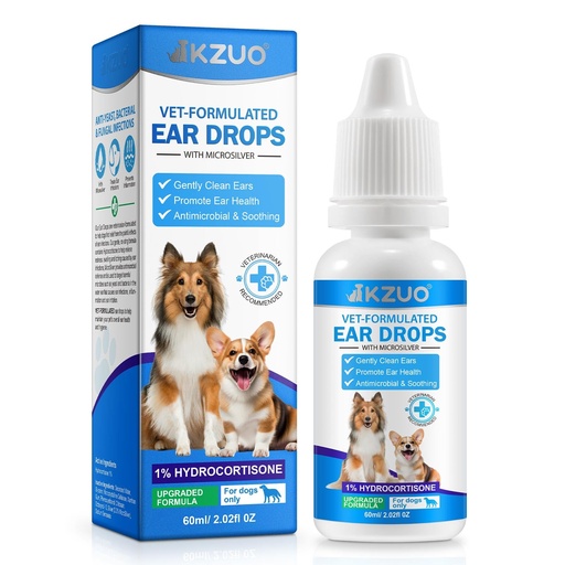 [BRSRGFA6DJYWMYA4] Dog Ear Infection Treatment, Dog Ear Drops with 1% Hydrocortisone for Dog, for Dog Yeast Infection, Soothe Itching, Redness, & Swelling - Vet Recommended