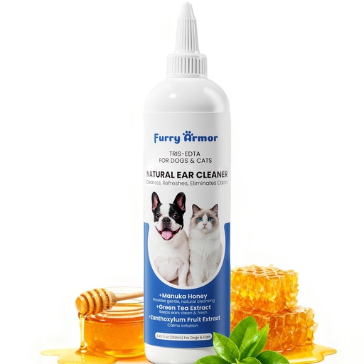 [BRSRGYI5DJ7BAHTZ] Itch Relief Ear Cleaner for Dogs & Cats Natural Gentle Formula with Manuka Honey & Green Tea - Triple Botanical Wash for Infection & Yeast Prevention, PH Balanced No-Sting 8.45 oz