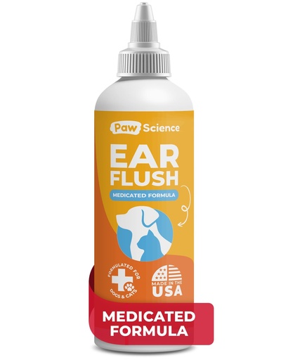 [BRSRE2QLBZ5GK3D2] Paw Science Dog Ear Cleaner - Cat & Dog Ear Infection Treatment - Medicated Pet Ear Wash, Flush, and Cleaning Solution for Dogs and Cats - Remedy for Itchy Yeast Relief
