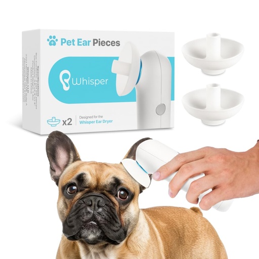 [BRSRAAIKAB7BQ3A6] Whisper Pet Ear Pieces Ear Dryer | Remove Water, Dog Ear Infection Treatment, Dog Ear Cleaner, Alternative to Dog Ear Wipes | Dog Yeast Infection Treatment for Dogs | Zymox Ear Solution for Dogs