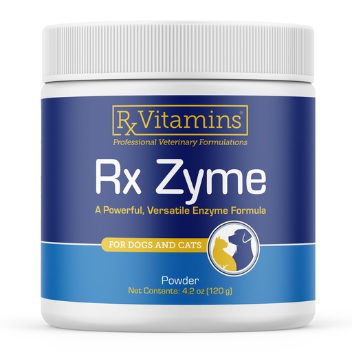 [BRSROCT3DENAAYDZ] Rx Vitamins Rx Zyme Powder - Digestive Enzymes for Dogs & Cats - Anti Diarrhea for Dogs, Cat Constipation Relief, Anti-Bloating - Cat Digestive Support and Dog Gut Health - 120g