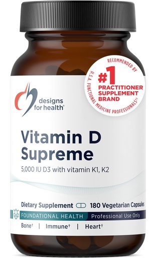 [BRSWIZ35CAARSGAZ] Designs for Health Vitamin D Supreme - Vitamin D 5000 IU with 2000mcg Vitamin K as MK4 for Bone Health, Heart Health, Mood & Immune Support - Vitamin D3 Enhanced with GG Supplement (180 Capsules)