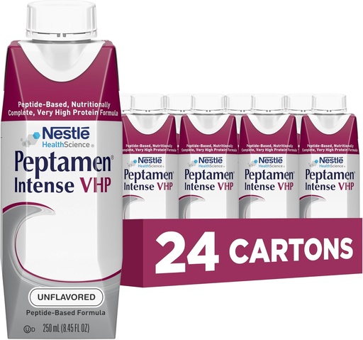 [BRSWGAYBB4PQICYZ] Nestle Peptamen Intense VHP Tube Feeding Formula Unflavored 250 mL Carton 24 Ct
