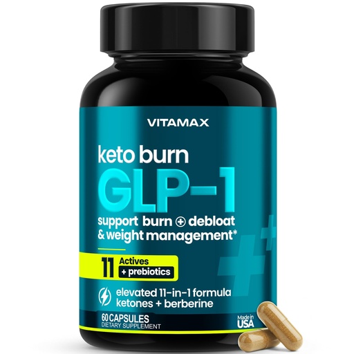 [BRSRGGIYBYMBMHL7] Vitamax GLP-1 Support Supplement for Weight Loss & Fat Burner for Men & Women – Ketone Metabolism Support with BHB Ketones, ACV, Berberine, Polyphenols & Prebiotics for Appetite, Digestion & Cravings
