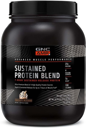 [BRSWGFQCAQORSGQY] GNC AMP Sustained Protein Blend - Chocolate Milkshake (28 Servings)