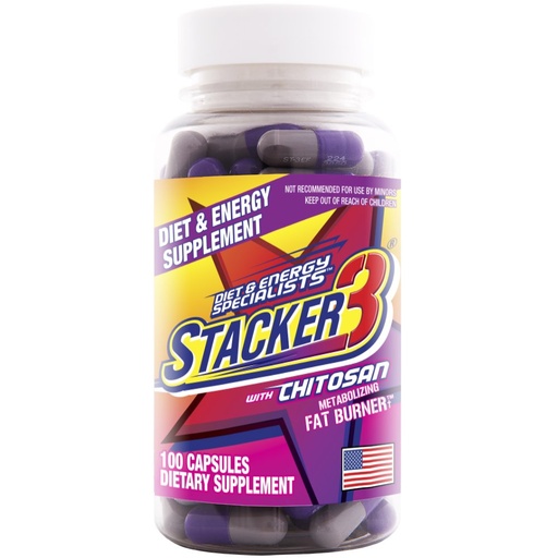 [BRSWIYT3O4GW2F3U] Stacker 3 Metabolizing Fat Burner with Chitosan, Capsules, 100Count Bottle