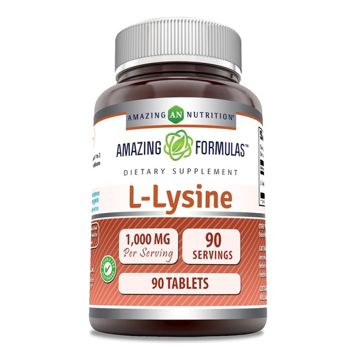 [BRSRM23ROV6RUCLA] Amazing Formulas L-Lysine 1000mg Amino Acid Tablets Supplement | Non-GMO | Gluten Free | Made in USA (90 Count)