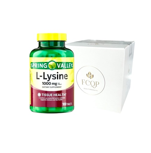 [BRSREEIEOB5BSFA6] Spring Valley L-Lysine Dietary Supplement, 1000mg, 100 Tablets