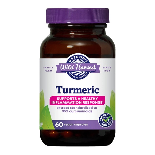 [BRSWIYQYO54GCDTA] Oregon's Wild Harvest, Turmeric Curcumin Supplement Vegan Capsules with BioPerine 1350 MGS, 60 Count