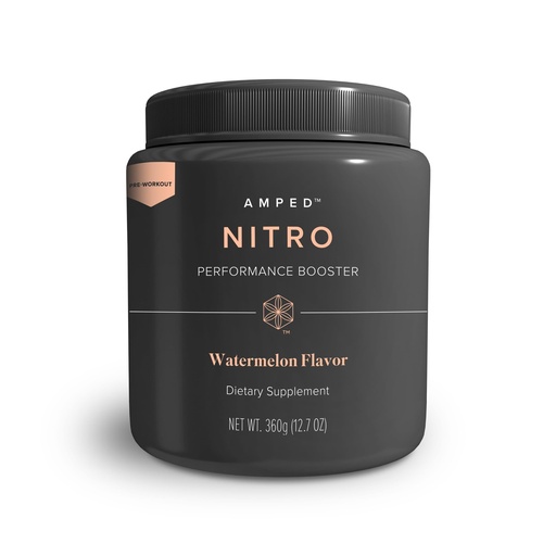 [BRSRA2Y3OEGRQD3A] Amped Nitro - Pre-Workout Performance Booster w/Scientifically Proven Ingredients - Watermelon Flavor - Informed Sport Certified - Third-Party Quality Tested – 20 Servings
