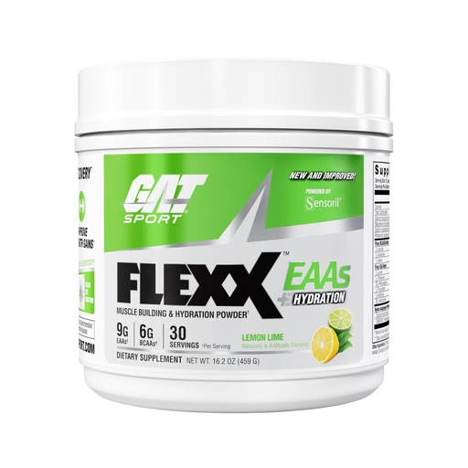 [BRSRGFDQBZ7WGG3J] GAT SPORT FLEXX EAAs – New & Improved 9g EAAs + Ashwagandha | Muscle Recovery & Hydration | 3rd Party Tested | 30 Servings (Lemon Lime)