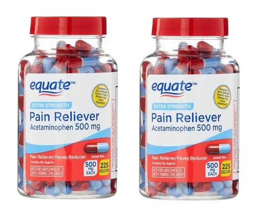 [BRSRE23YCMMAEH3V] Extra Strength Acetaminophen 500mg Gelcaps - 225 Count (Pack of 2)