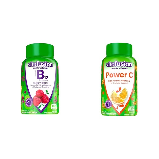[BRSRAY33CJ6A22YV] Vitafusion Vitamin B12 Gummy Vitamins 140 Count & Power C Vitamin C Gummies 150 Count