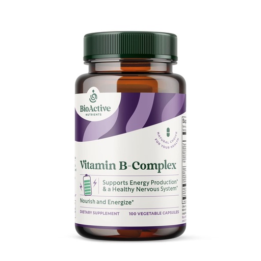 [BRSWIYYPCR5GAEQ5] BIOACTIVE NUTRIENTS Vitamin B Complex Dietary Supplement - 100 Vegetable Capsules - for Overall Health