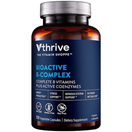 [BRSWYYY3DJ5AI3TZ] Vthrive Bioactive B-Complex - Vitamin B + Active Coenzymes for Energy Production (120 Vegetable Capsules)