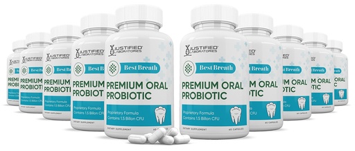 [BRSROYA6CR7WK3LD] Justified Laboratories (10 Pack) Best Breath 1.5 Billion CFU Probiotic Oral Support 600 Capsules
