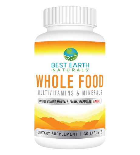 [BRSROHQZBN6REYLG] Best Earth Naturals Whole Food Multivitamins & Mineral Vegan Formula with Fruits, Vegetables, Probiotic Blend and More, 30 Count
