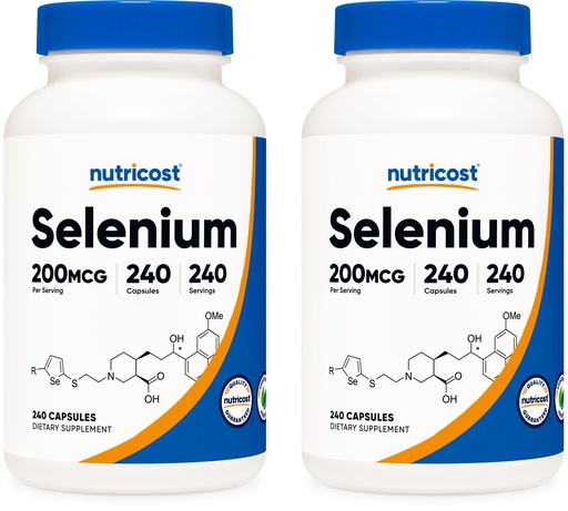 [BRSWG23QDNYGMHTP] Nutricost Selenium 200mcg, 240 Veggie Caps (2 Bottles) - Non-GMO, Gluten Free L-Selenomethionine