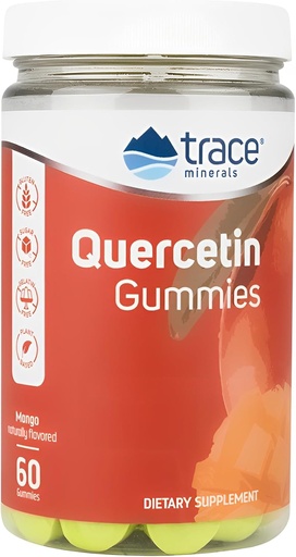 [BRSRMGIYDEHRS3LK] Trace Minerals Quercetin - Antioxidant Supplement Supports Immune & Cellular Health - Essential Nutrients Supplement Supports Mineral Absorption & Cardiovascular Health - Mango, 60 Gummies