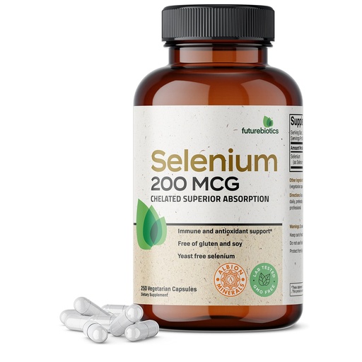[BRSWGADRCQMQ2E3A] Futurebiotics Selenium 200 mcg - Selenium Amino Acid Complex - Essential Trace Mineral with Superior Absorption, Non GMO, 250 Capsules