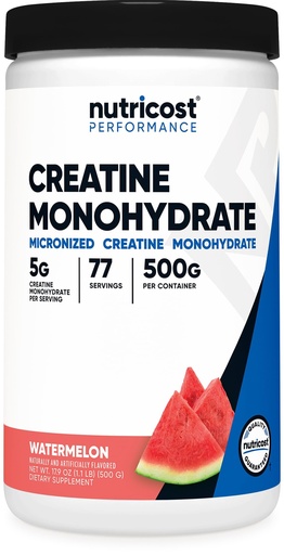 [BRSROFQDOEIQACDP] Nutricost Creatine Monohydrate Powder (Watermelon, 500 Gram) - Micronized Creatine Supplement - Vegan, Non-GMO, Gluten Free