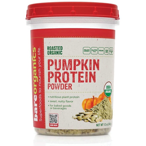 [BRSW2CA7PIOQKAD2] BareOrganics Pumpkin Protein Powder, 12 oz