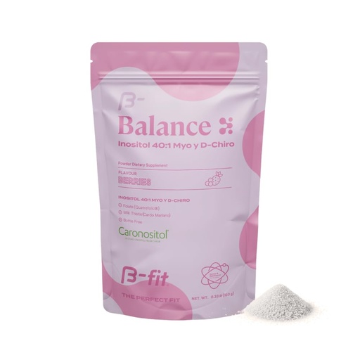 [BRSROYL6CQGREDLK] B-FIT B Inositol Balance - Inositol 40:1 Myo & D-Chiro - Supports Hormone Balance and Ovarian Health - Powdered Food Supplement - Berry Flavor - Folic Acid - 150g