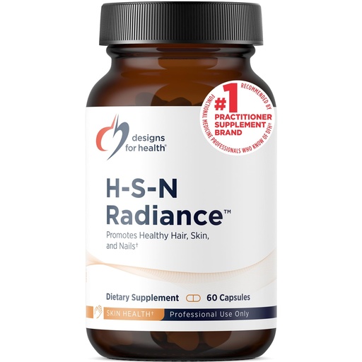 [BRSROCD4AUMRG2D6] Designs for Health H-S-N Radiance - Hair Skin Nails Vitamins for Women and Men - Promote Healthy Hair, Skin Elasticity & Strong Nails with Vitamin C, Biotin, Keratin & Botanicals (60 Capsules)